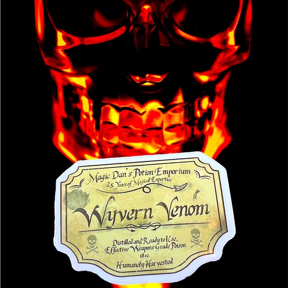 Wyvern Venom Witchy Sorceress Supreme Potion B0ttle Label Sticker Spells Occult - Picture 1 of 3